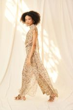 Vestido Chiffon de Seda Impressão Botânica Rosas Pietra - Flavia Aranha
