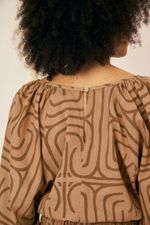 BLUSA MILENA ESTAMPA URUTU ALGODÃO ORGÂNICO - Flavia Aranha