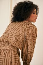 BLUSA MILENA ESTAMPA URUTU ALGODÃO ORGÂNICO - Flavia Aranha