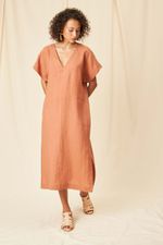 Vestido Midi Cambraia de Linho Selina