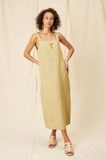 Vestido midi Cambraia de Linho Helen  - Flavia Aranha
