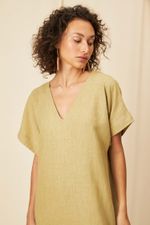 Vestido Midi Cambraia de Linho  Selina
