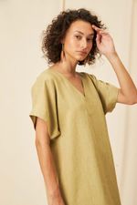 Vestido Midi Cambraia de Linho  Selina