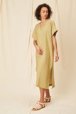 Vestido Midi Cambraia de Linho  Selina