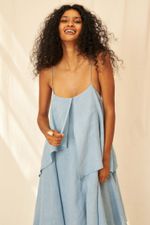 Vestido Gaze de Linho Céu - Flavia Aranha 