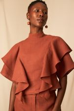 Blusa Babados Cambraia de Linho Adelina