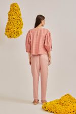 Blusa Ampla Xadrez Co Orgânico Maya