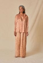 Camisa Liz Seda Impressão Botânica Araucária