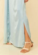 Vestido Liza Longo Seda Índigo