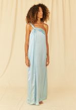 Vestido Liza Longo Seda Índigo