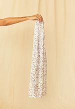 Pashmina Seda Impressão Botânica Arroz Negro