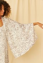 Pashmina Seda Impressão Botânica Arroz Negro