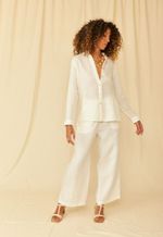 Camisa Clarisse Gaze de Linho Off White