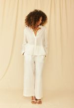 Camisa Clarisse Gaze de Linho Off White