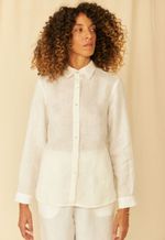 Camisa Clarisse Gaze de Linho Off White