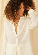 Camisa Clarisse Gaze de Linho Off White