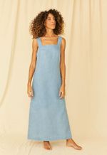 Vestido Longo Helena Linho Índigo