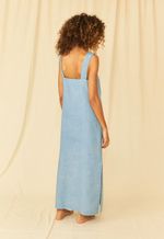 Vestido Longo Helena Linho Índigo