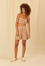 Shorts Caetana Listrado Algodão Orgânico