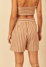 Shorts Caetana Listrado Algodão Orgânico