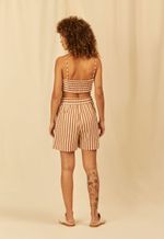 Shorts Caetana Listrado Algodão Orgânico