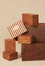 Necessaire Pequena Caetana Listrado Algodão Orgânico