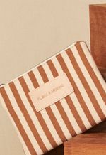 Necessaire Pequena Caetana Listrado Algodão Orgânico