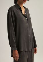  Camisa Emma Seda Textura Chumbo Romã