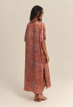 Kaftan Tereza Seda Impressão Botânica Clitória Crajiru 