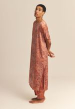Kaftan Tereza Seda Impressão Botânica Clitória Crajiru 