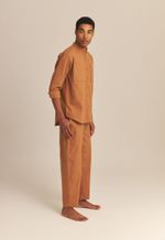 Calça Caetana Algodão Orgânico Marrom Rubi