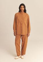 Calça Caetana Algodão Orgânico Marrom Rubi