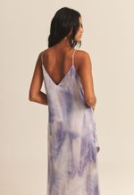Vestido Maria Seda Impressão Botânica Palha De Milho