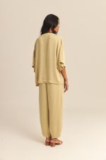 Kimono Joana Seda Textura Verde Romã