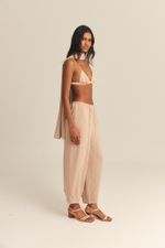 Calça Emma Seda Textura Barbatimão