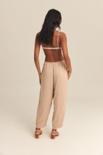 Calça Emma Seda Textura Barbatimão