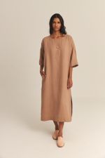 Vestido Laureta Cambraia de Linho Barbatimão