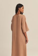 Vestido Laureta Cambraia de Linho Barbatimão