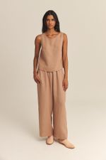 Calça Flavia Cambraia de Linho Barbatimão