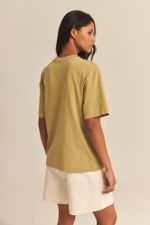 Camiseta Básica Algodão Orgânico Verde Romã