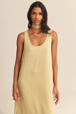 Vestido Isis Seda Textura Verde Romã