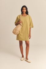 Camiseta Ampla Algodão Orgânico Verde Romã