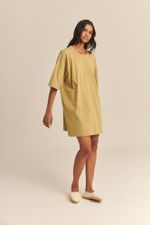 Camiseta Ampla Algodão Orgânico Verde Romã