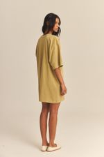 Camiseta Ampla Algodão Orgânico Verde Romã