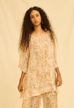 Blusa Seda Ana Impressão Botânica Araucária 