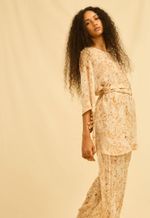 Blusa Seda Ana Impressão Botânica Araucária 