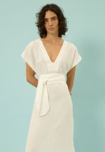Vestido Linho Beatriz Off White