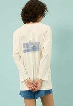 Camiseta Manga Longa Chegada Barco Algodão Orgânico Amyr Klink