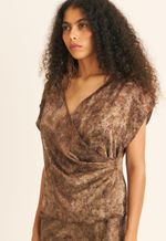 Blusa Seda Impressão Botânica Crajiru Chumbo  Maia
