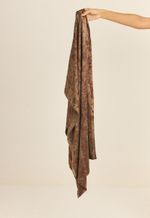 Pashmina Seda Impressão Botânica  Crajiru  Chumbo